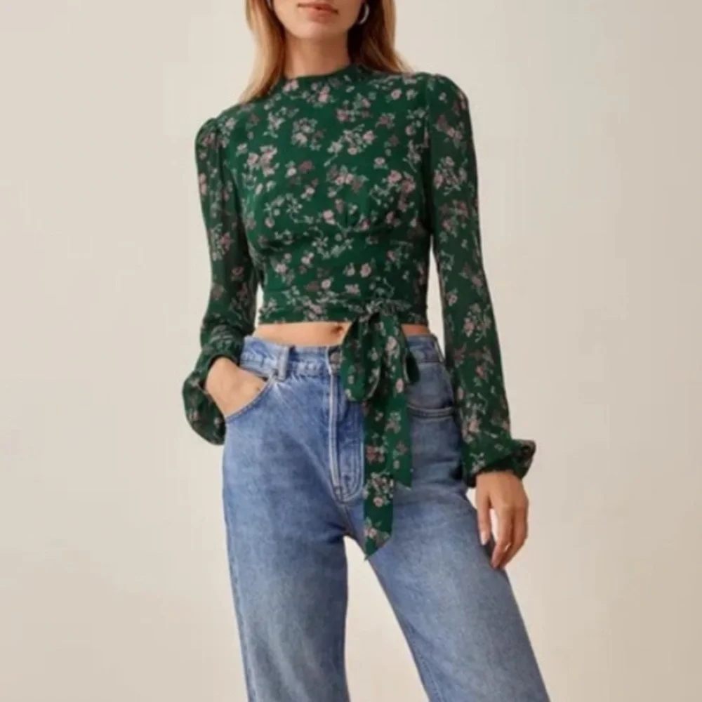 NWOT Reformation Raye Top in Emelia Floral 0 - Picture 4 of 9